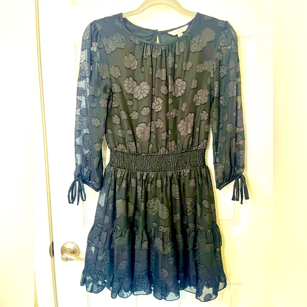 Speechlesss black floral embroidered dress size small Small juniors